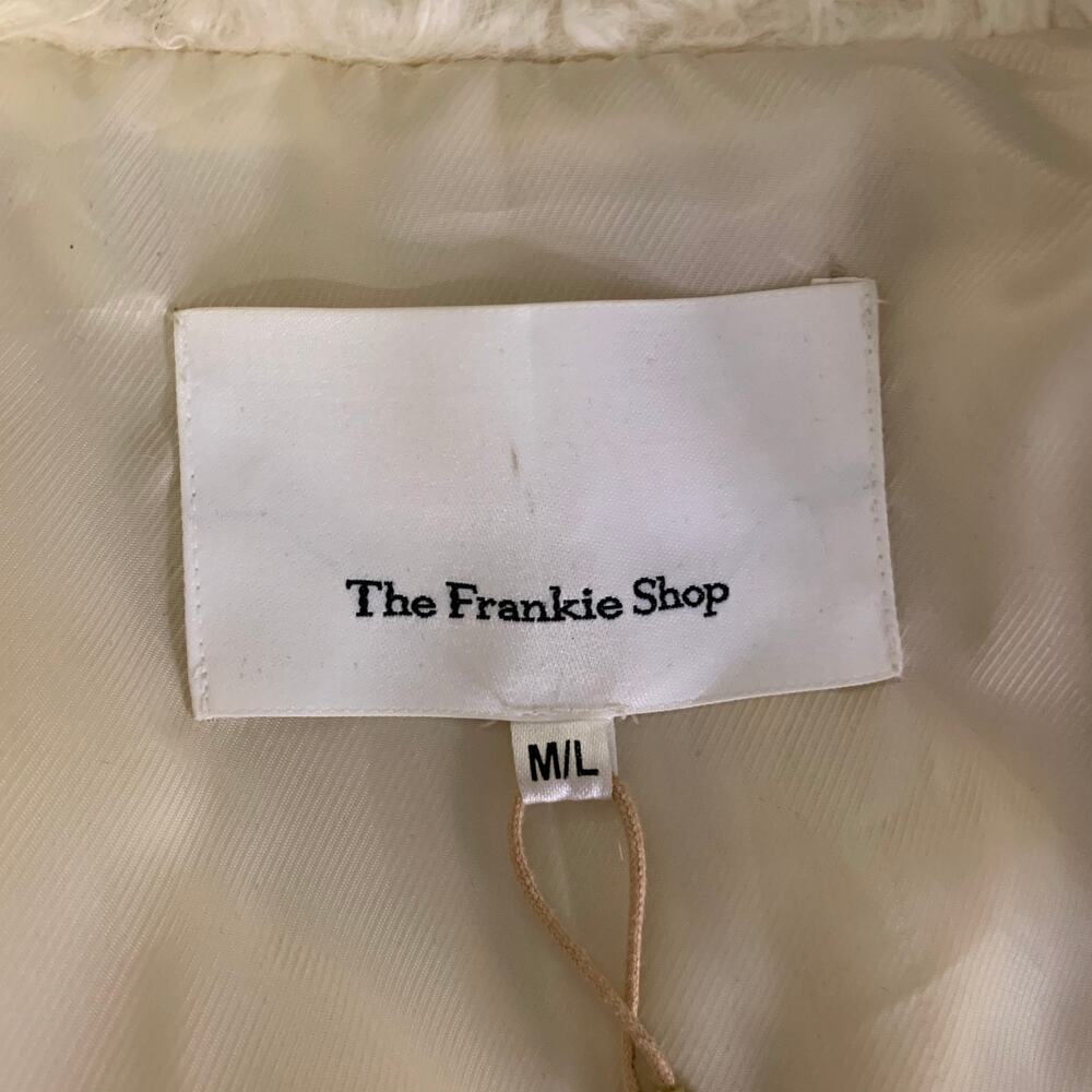 THE FRANKIE SHOP Size M/L Off White Modacrylic Blend Faux Fur Notch Lapel Coat - Picture 5 of 6
